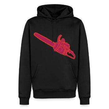Tronçonneuse 2 - Sweat à capuche Premium bio Homme - noir - Devant - Nico (187cm)