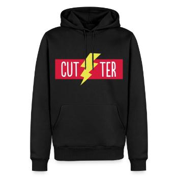 CUTTER MOVIE - GRÈVE - Sweat à capuche Premium bio Homme - noir - Devant - Nico (187cm)