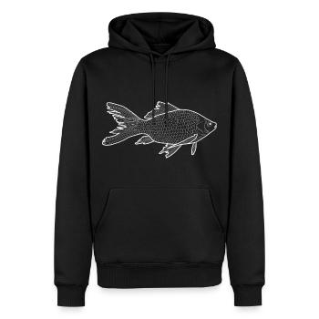 poisson - Sweat à capuche Premium bio Homme - noir - Devant - Nico (187cm)