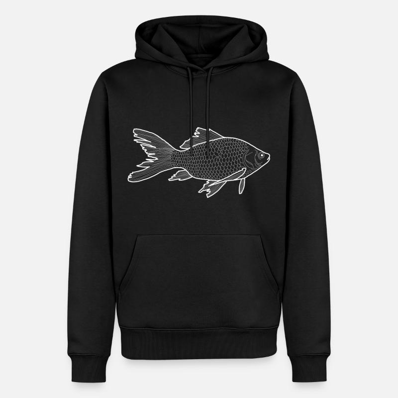 poisson - Sweat à capuche Premium bio Homme - noir