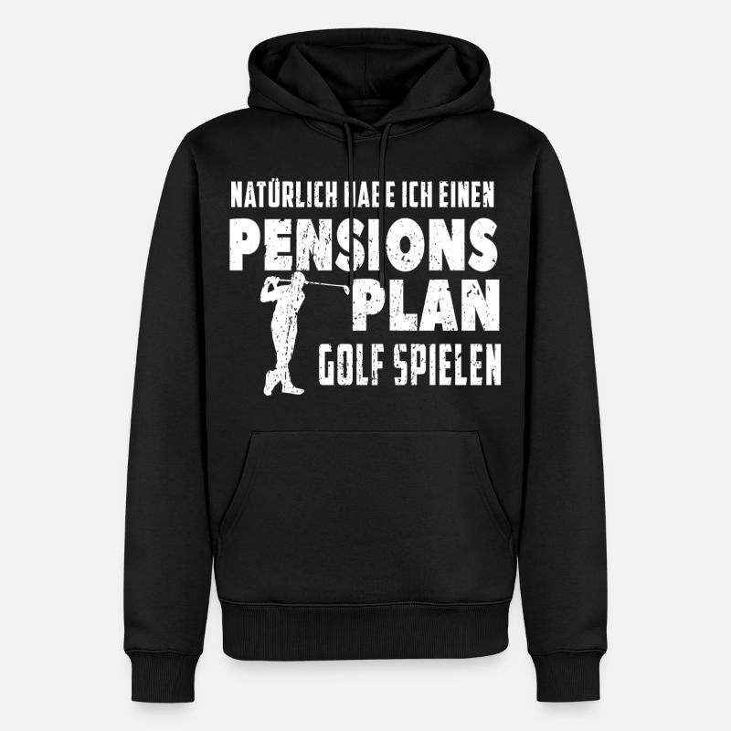 Pension Golf - Männer Premium Bio Hoodie - Schwarz