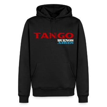 Tango - Men’s Premium Organic Hoodie - black - Front - Nico (187cm)