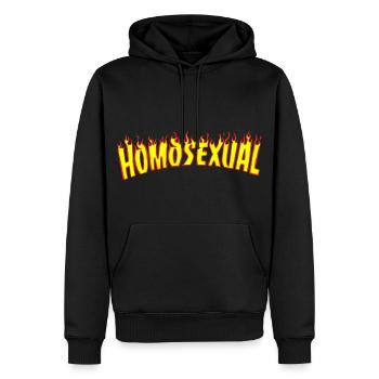 Homosexual LBGT Lesbian shirt - Men’s Premium Organic Hoodie - black - Front - Nico (187cm)