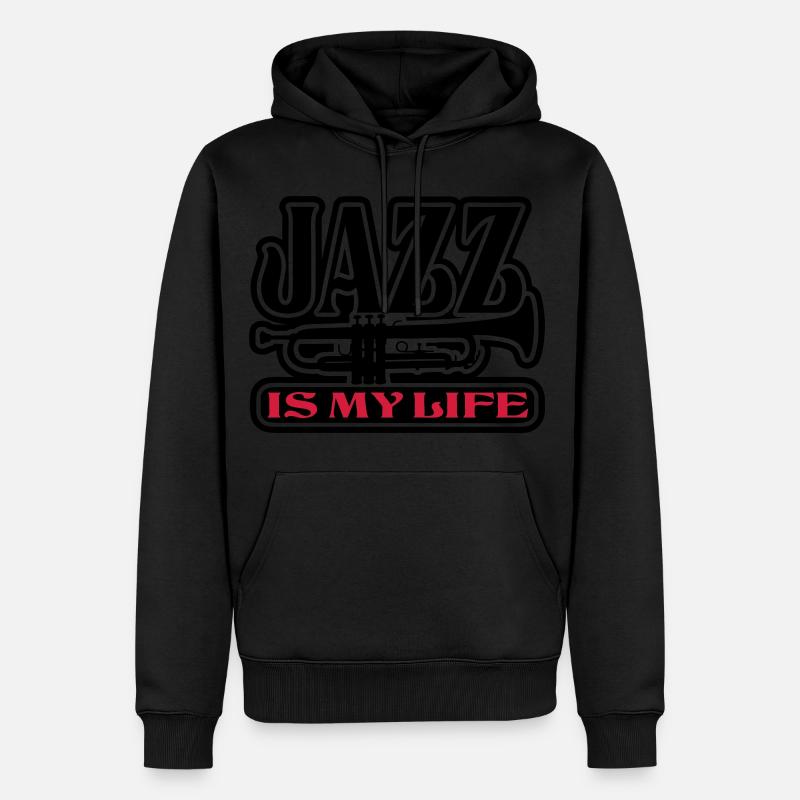jazz is my life - Sweat à capuche Premium bio Homme - noir