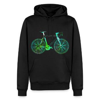 Vélo cycliste vélo vélo roue cadeau - Sweat à capuche Premium bio Homme - noir - Devant - Nico (187cm)