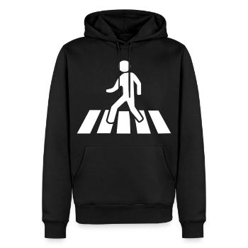 Le trafic passage pour piétons Blanc - Sweat à capuche Premium bio Homme - noir - Devant - Nico (187cm)