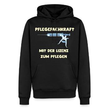 La profession d'infirmière a un avenir - Sweat à capuche Premium bio Homme - noir - Devant - Nico (187cm)
