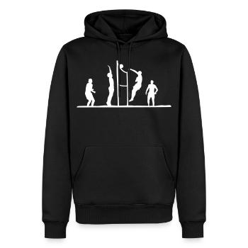 Volley-ball, Beach-volley, Beach Volleyball - Sweat à capuche Premium bio Homme - noir - Devant - Nico (187cm)