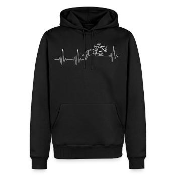 Cheval Cavalier Battement de Coeur Cavalier Cavalier - Sweat à capuche Premium bio Homme - noir - Devant - Nico (187cm)