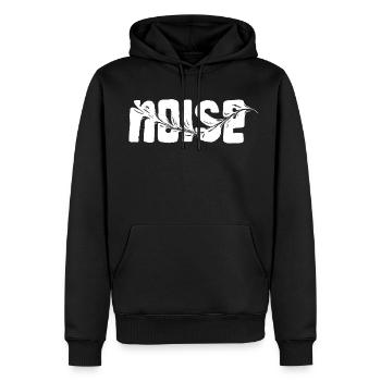 Bruit fort – Conception musicale - Sweat à capuche Premium bio Homme - noir - Devant - Nico (187cm)
