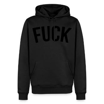 fuck - Sweat à capuche Premium bio Homme - noir - Devant - Nico (187cm)