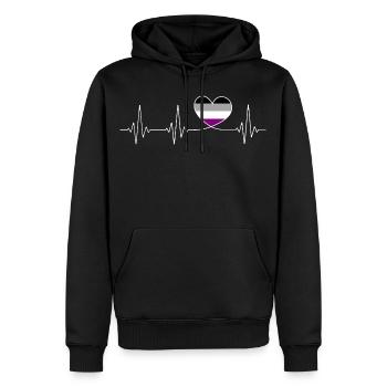 Asexuality Heartbeat Asexual Pride Month CSD - Men’s Premium Organic Hoodie - black - Front - Nico (187cm)
