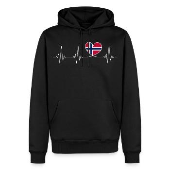 Herz Norwegen Heimatliebe Norwegische Flagge - Männer Premium Bio Hoodie - Schwarz - Vorne - Nico (187cm)