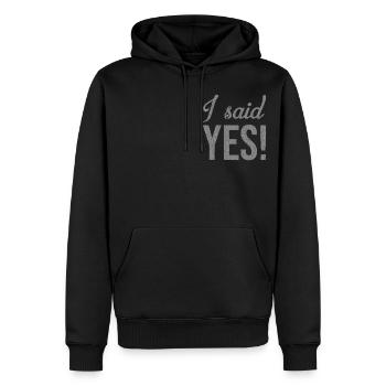 I said yes - Männer Premium Bio Hoodie - Schwarz - Vorne - Nico (187cm)