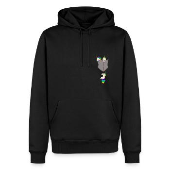 Unicorn bag T-shirt - Men’s Premium Organic Hoodie - black - Front - Nico (187cm)