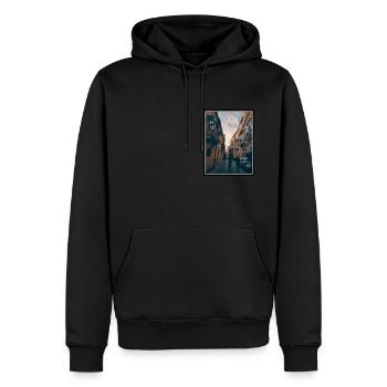 ville - Sweat à capuche Premium bio Homme - noir - Devant - Nico (187cm)