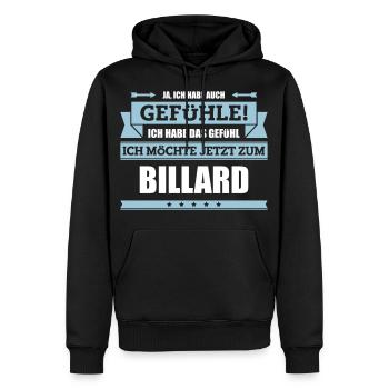 Lustiger Billard Spruch - Männer Premium Bio Hoodie - Schwarz - Vorne - Nico (187cm)