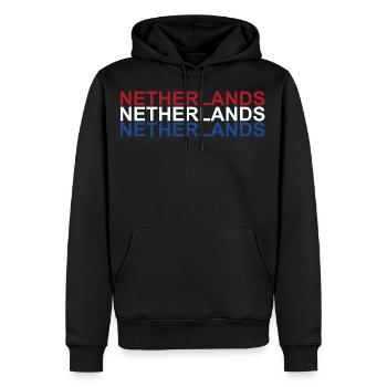 Holland - Männer Premium Bio Hoodie - Schwarz - Vorne - Nico (187cm)