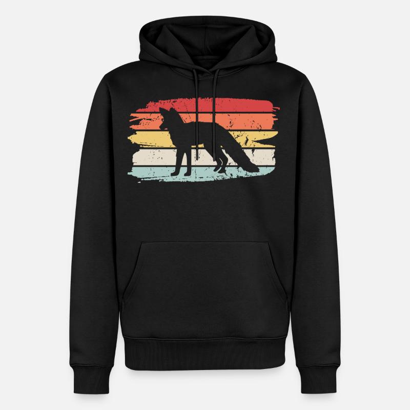 Fuchs - Männer Premium Bio Hoodie - Schwarz