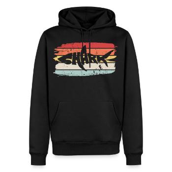 Shark - Männer Premium Bio Hoodie - Schwarz - Vorne - Nico (187cm)