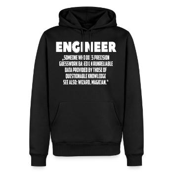 Définition de l'humour cadeau drôle d'humour - Sweat à capuche Premium bio Homme - noir - Devant - Nico (187cm)
