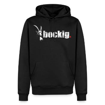 Bockig Steinbock - Männer Premium Bio Hoodie - Schwarz - Vorne - Nico (187cm)