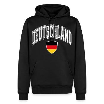 Deutschland Flagge - Männer Premium Bio Hoodie - Schwarz - Vorne - Nico (187cm)