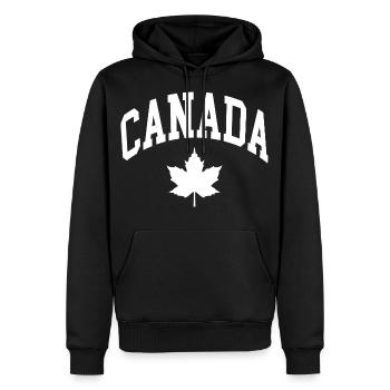 Drapeau du Canada - Sweat à capuche Premium bio Homme - noir - Devant - Nico (187cm)