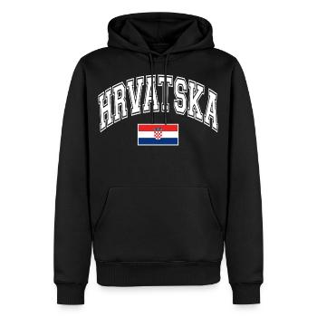 Kroatien Flagge - Männer Premium Bio Hoodie - Schwarz - Vorne - Nico (187cm)