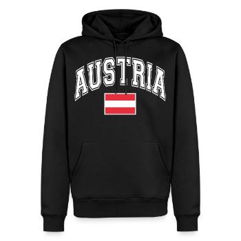 Autriche Autriche Drapeau - Sweat à capuche Premium bio Homme - noir - Devant - Nico (187cm)