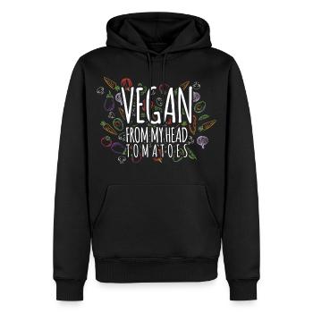 Veganer - Männer Premium Bio Hoodie - Schwarz - Vorne - Nico (187cm)