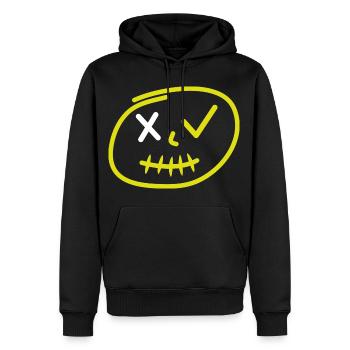 Visage de tendance - Sweat à capuche Premium bio Homme - noir - Devant - Nico (187cm)