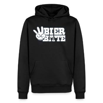 Drei Bier bitte Comic Finger Bestellung Bar Kneipe - Männer Premium Bio Hoodie - Schwarz - Vorne - Nico (187cm)