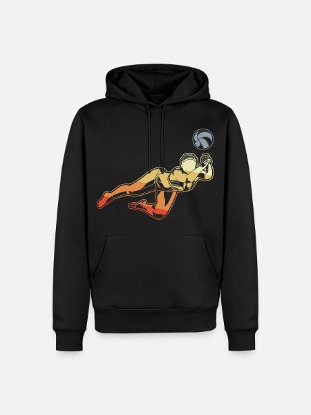 Beach Volleyball Frau - Männer Premium Bio Hoodie - Schwarz
