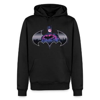 Batman Cool Design Avec Logo Et Costume Rose - Sweat à capuche Premium bio Homme - noir - Devant - Nico (187cm)