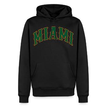 Miami - Sweat à capuche Premium bio Homme - noir - Devant - Nico (187cm)