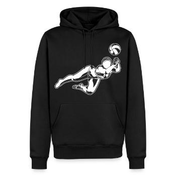 Beach-volley filles - Sweat à capuche Premium bio Homme - noir - Devant - Nico (187cm)