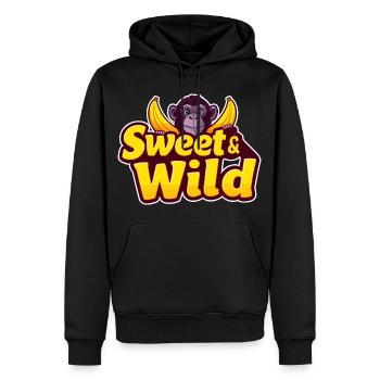 Süß und Wild - Männer Premium Bio Hoodie - Schwarz - Vorne - Nico (187cm)