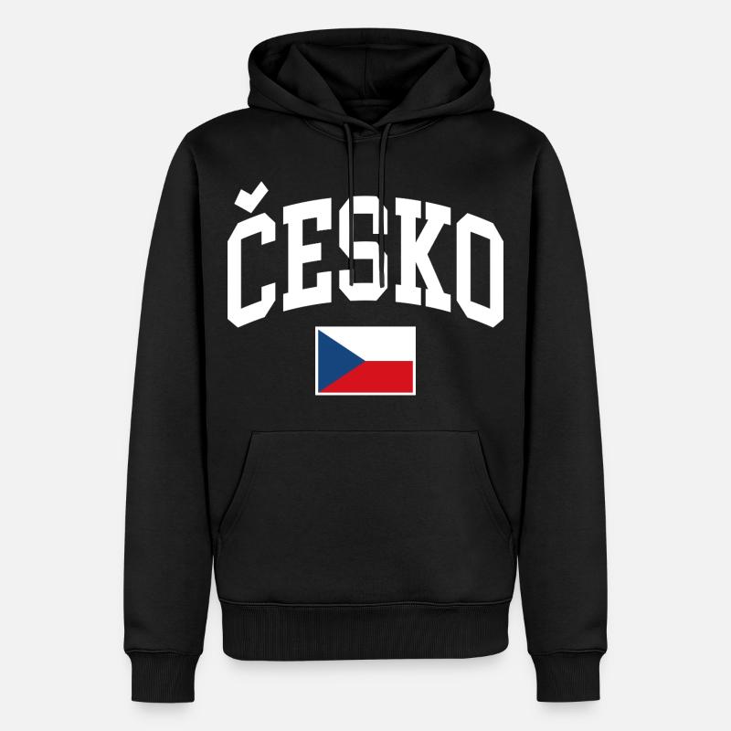 Drapeau de la République tchèque - Sweat à capuche Premium bio Homme - noir