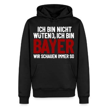 Je ne suis pas en colère, je suis Bavarois - Sweat à capuche Premium bio Homme - noir - Devant - Nico (187cm)