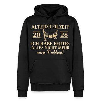 Retraite partielle 2026 collègue de travail en retraite anticipée - Sweat à capuche Premium bio Homme - noir - Devant - Nico (187cm)