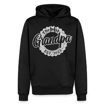 Le meilleur grand-père depuis 2023 - Sweat à capuche Premium bio Homme - noir - Devant - Nico (187cm)