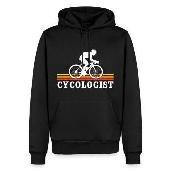 Cycologist cycling  - Männer Premium Bio Hoodie - Schwarz - Vorne - Nico (187cm)
