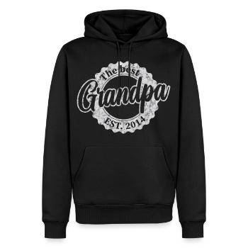 Le meilleur grand-père depuis 2014 - Sweat à capuche Premium bio Homme - noir - Devant - Nico (187cm)
