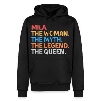 Mila Die Frau Der Mythos Die Legende Die Königin - Männer Premium Bio Hoodie - Schwarz - Vorne - Nico (187cm)