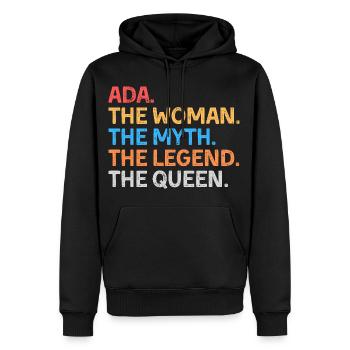Ada Die Frau Der Mythos Die Legende Die Königin - Männer Premium Bio Hoodie - Schwarz - Vorne - Nico (187cm)