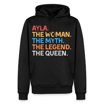 Ayla Die Frau Der Mythos Die Legende Die Königin - Männer Premium Bio Hoodie - Schwarz - Vorne - Nico (187cm)