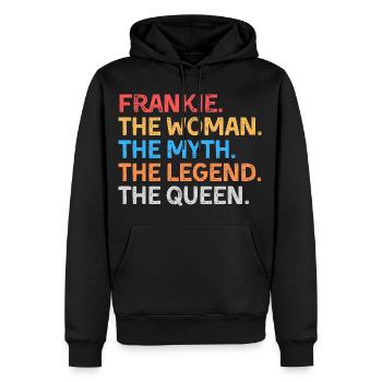 Frankie Die Frau Der Mythos Die Legende Die Königin - Männer Premium Bio Hoodie - Schwarz - Vorne - Nico (187cm)