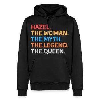 Hazel Die Frau Der Mythos Die Legende Die Königin - Männer Premium Bio Hoodie - Schwarz - Vorne - Nico (187cm)
