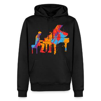Piano bunt Pianist Jungen Herren Kinder Klavier - Männer Premium Bio Hoodie - Schwarz - Vorne - Nico (187cm)